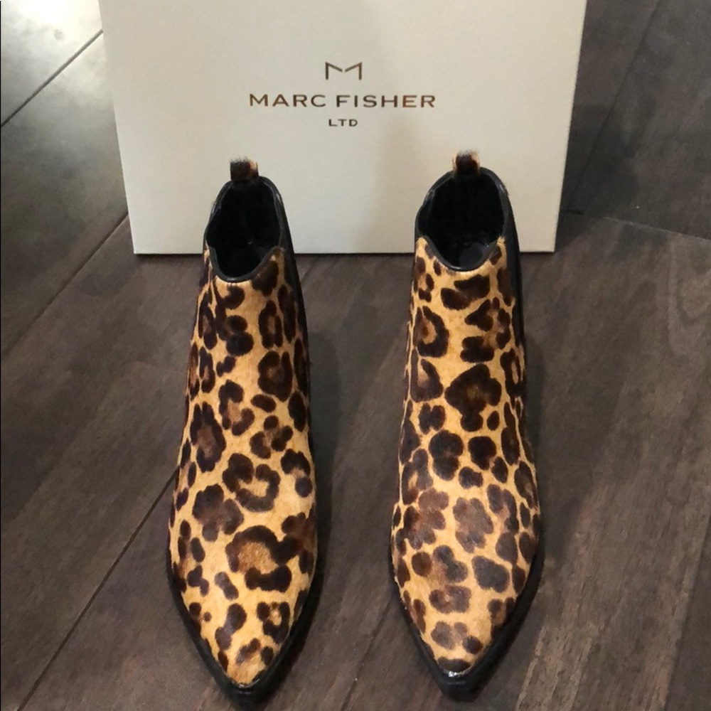 NEW Marc Fisher, Leopard Bootie/Ankle Boot, 6.5
